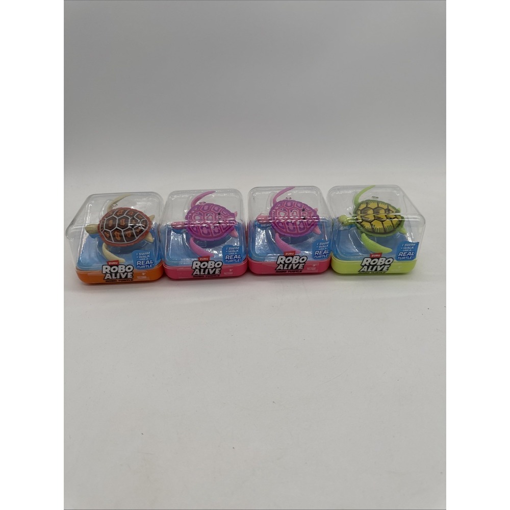 Lot Of 4 Zuru Robo Alive Robo Turtle Robotic Swimming Turtles NEW!